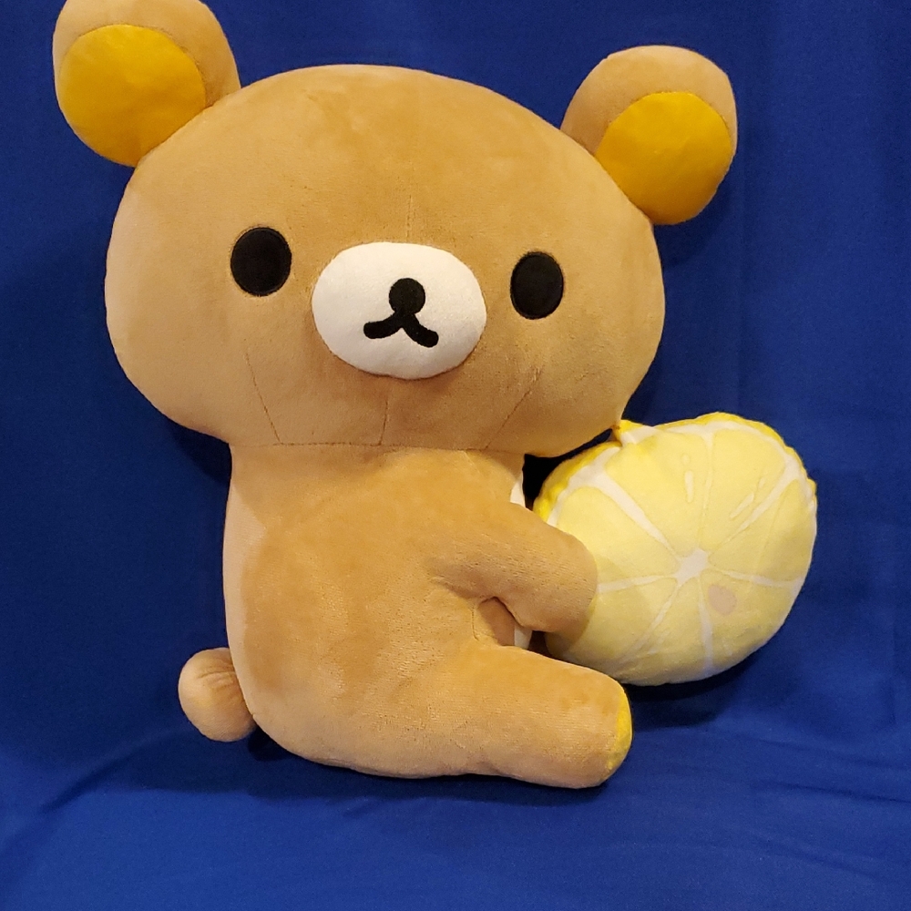 Adorable Tan and Yellow Plush Bear with Lemon